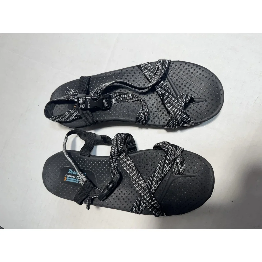 Skechers Womens Size‎ 9 Cali 40872 Reggae Haystack Black/Gray Sandals